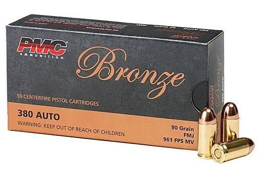 PMC BRONZE .380ACP 90GR FMJ 50RD BOX