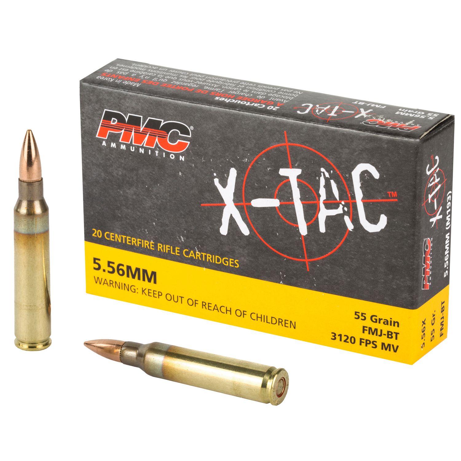 PMC XTAC 5.56 55GR FMJ-BT 20RD BOX