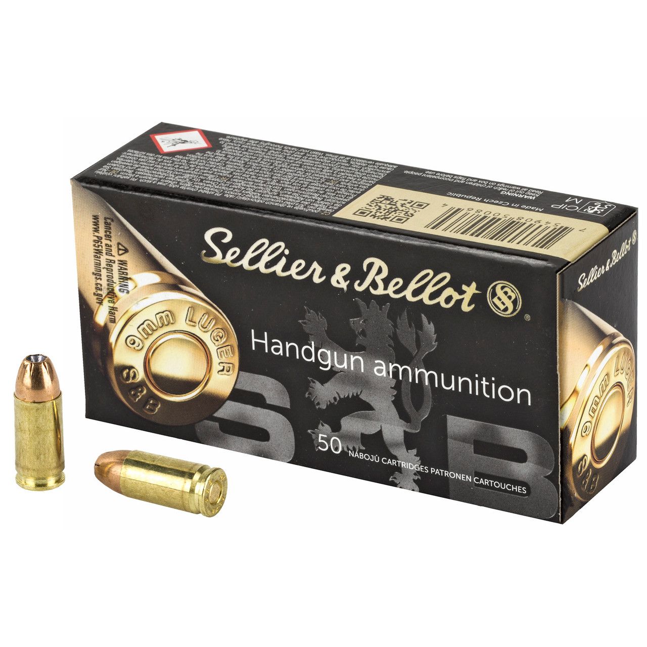 SELLIER &amp; BELLOT 9MM 124GR JHP 50 ROUND BOX