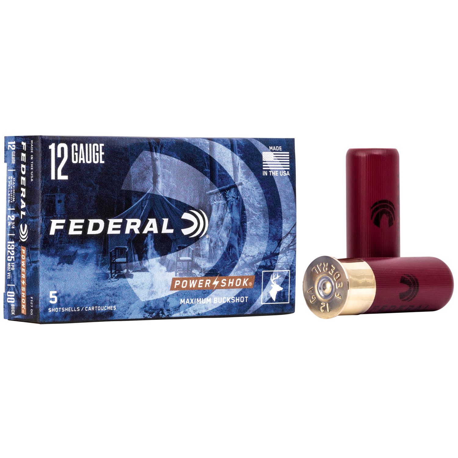 FEDERAL POWERSHOK 12GA  00 BUCKSHOT 2.75" 5RD BOX