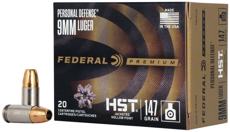 FEDERAL - HST - 9MM 147GR JHP - 20 ROUND BOX
