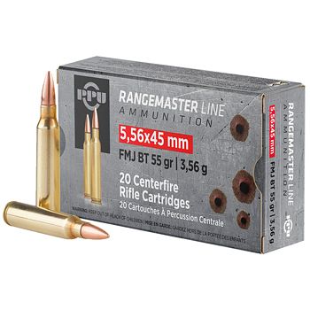 PPU RANGEMASTER 5.56 55GR FMJ 20 ROUND BOX