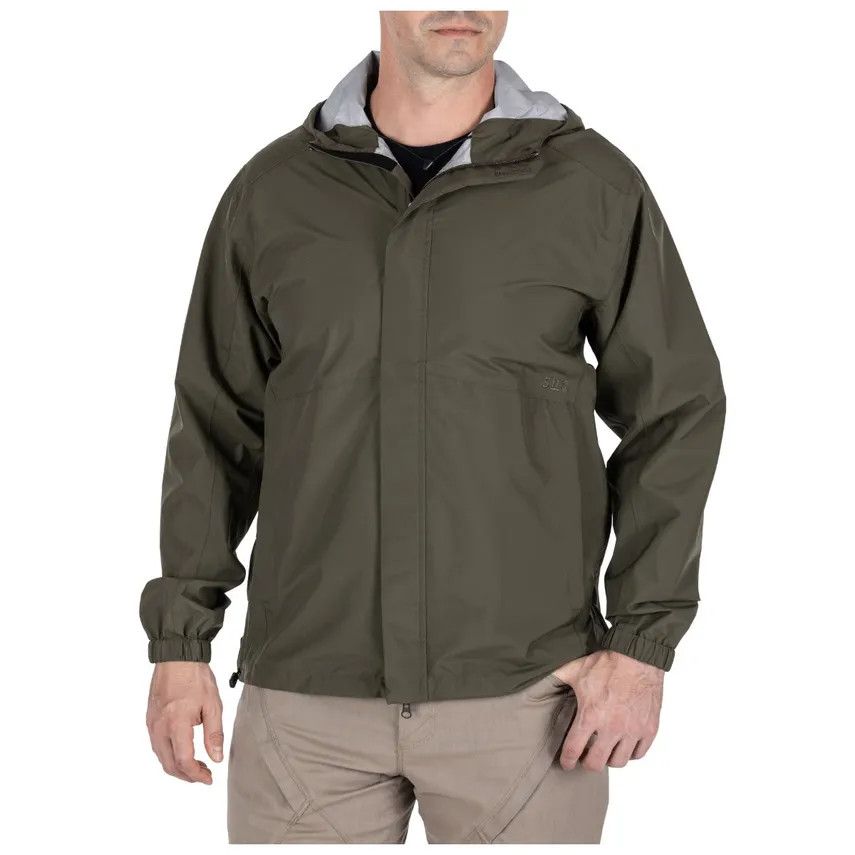 5.11 TACTICAL - DUTY RAIN SHELL, Color: - RANGER GREEN, Size: - XSMALL