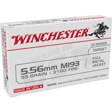 WINCHESTER 5.56 55GR M193 FMJ 20RD BOX