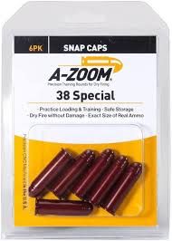 A-ZOOM .38SPL SNAP CAPS - 6 PACK