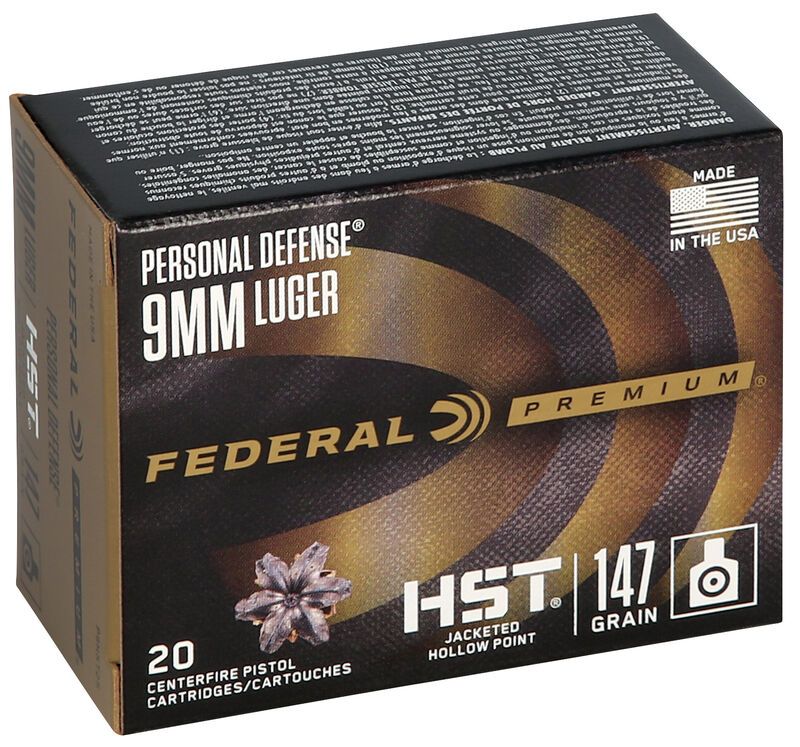 FEDERAL - HST - 9MM 147GR JHP - 20 ROUND BOX