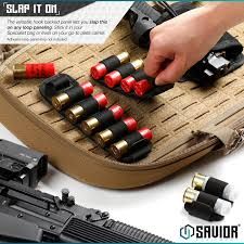 SAVIOR EQUIPMENT - VELCRO - SHOTGUN SHELL HOLDER-6 SLOTS 2PK - BLACK