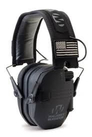 WALKER'S - RAZOR SLIM ELECTRONIC MUFFS - BLACK US FLAG
