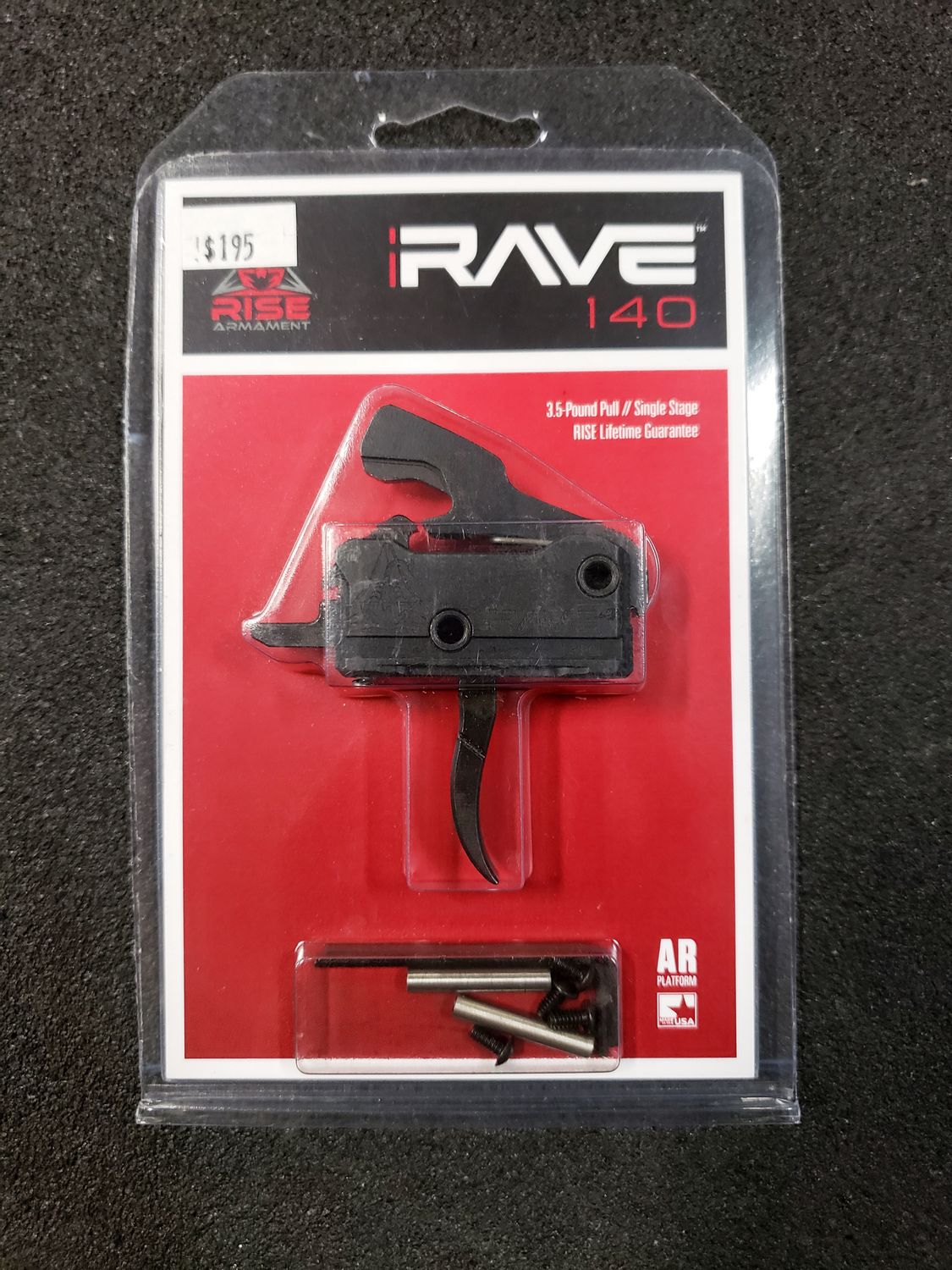 RISE ARMAMENT RAVE 140 SINGLE STAGE AR15/10 CURVED DROP-IN 3.5LB TRIGGER