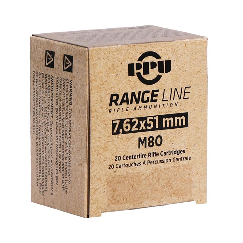 PPU-RANGELINE 7.62X51 -145GR FMJ- 20RD BOX