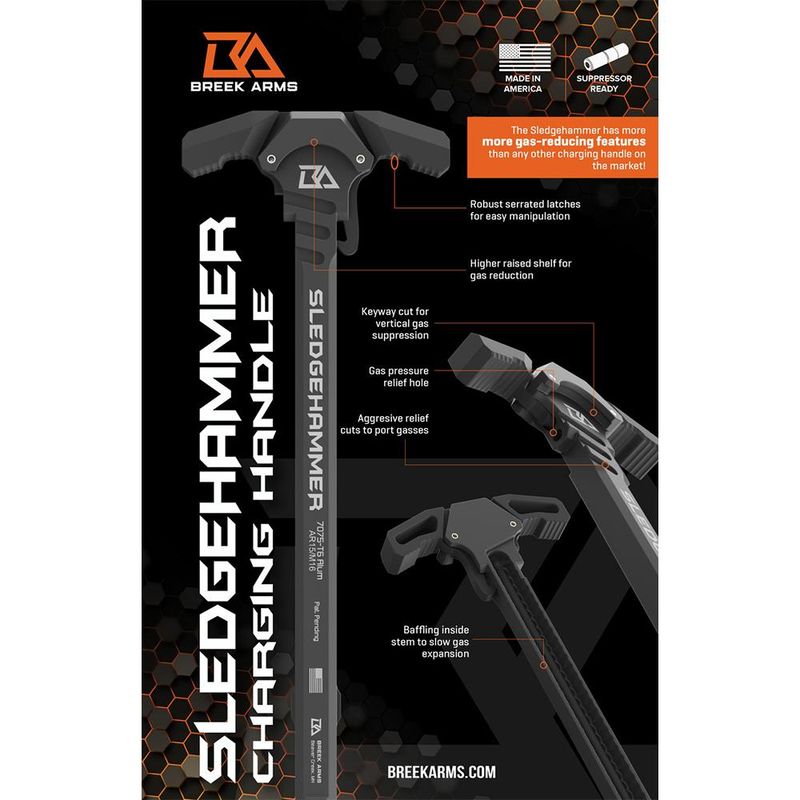 BREEK ARMS- AR-15 SLEDGEHAMMER- CHARGING HANDLE-BLACK