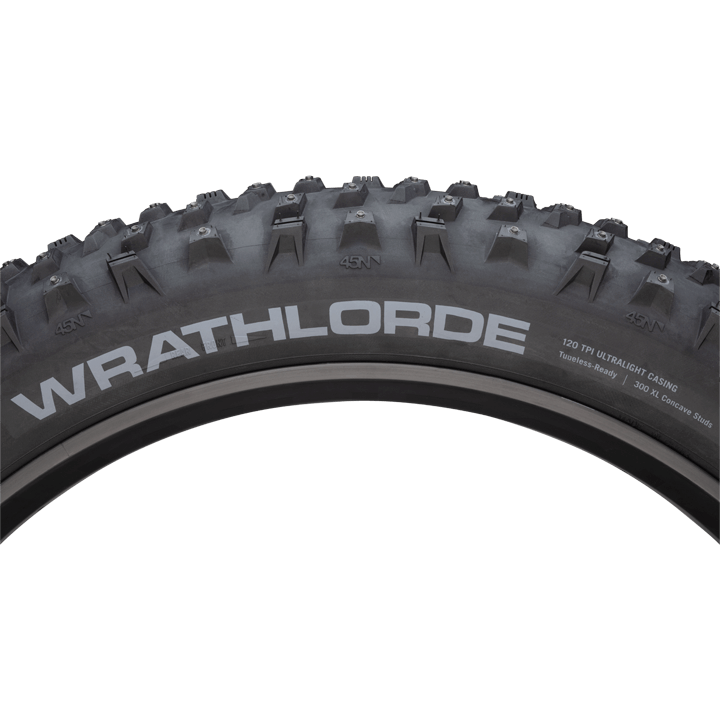 45NRTH Wrathlorde Tire Tubeless Folding XL Concave Carbide Studs Black