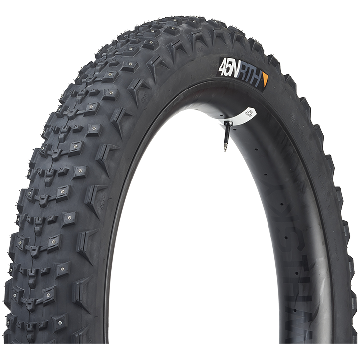 45NRTH Dillinger 4 Tire Tubeless Folding Concave Carbide Aluminum Studs Black