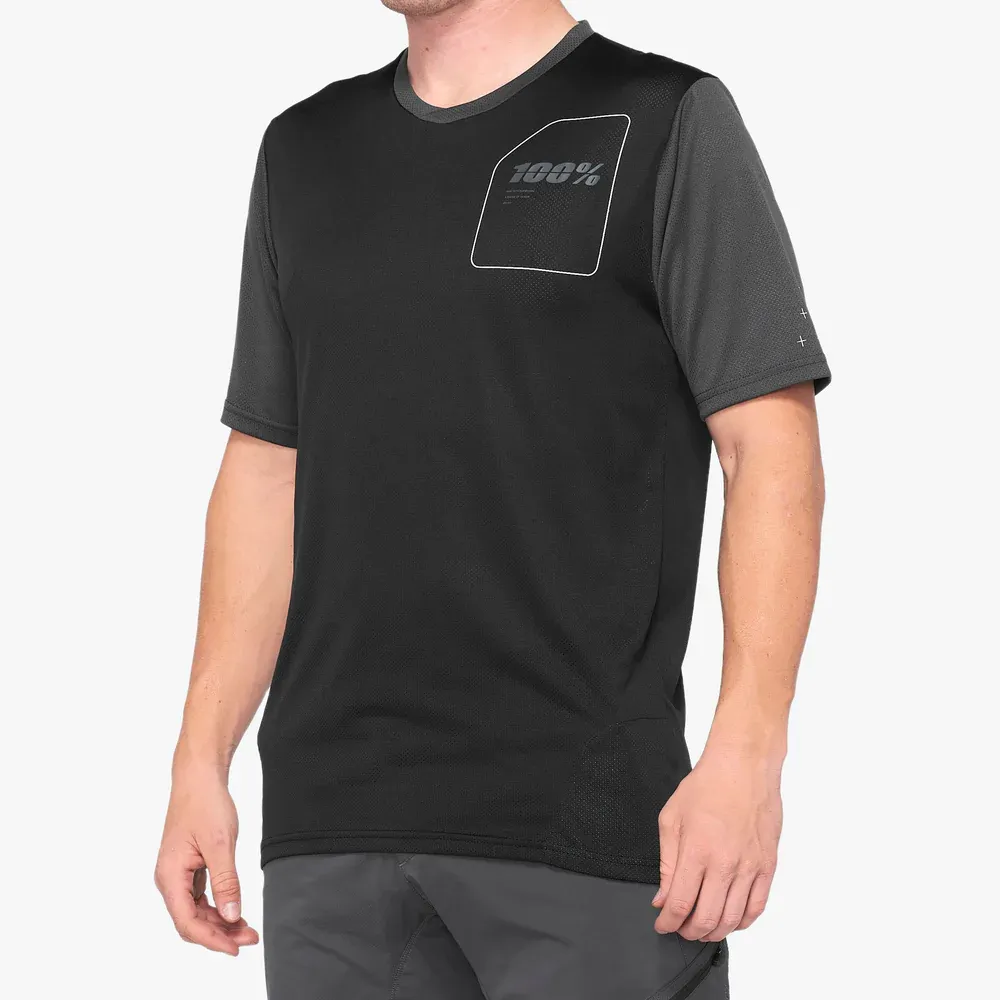100% Ridecamp All Mountain Short Sleeve Jersey Black/Charcoal