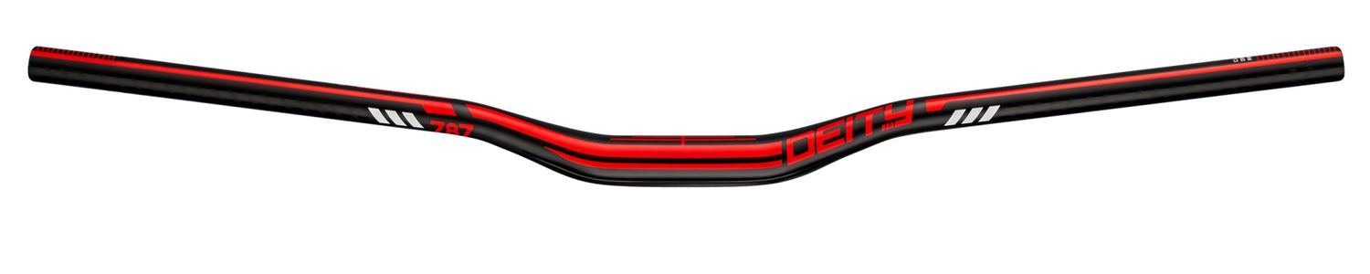 DEITY Skyline Handlebar, Rise: Rise 25mm, Diameter: Diameter 31.8mm, Color: RED
