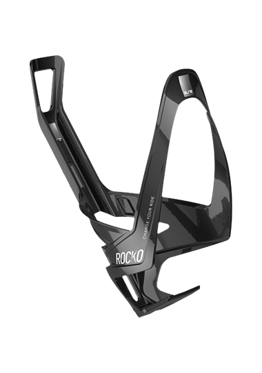 ELITE Rocko Carbon Bottle Cage, Color: BLACK/WHITE GLOSS