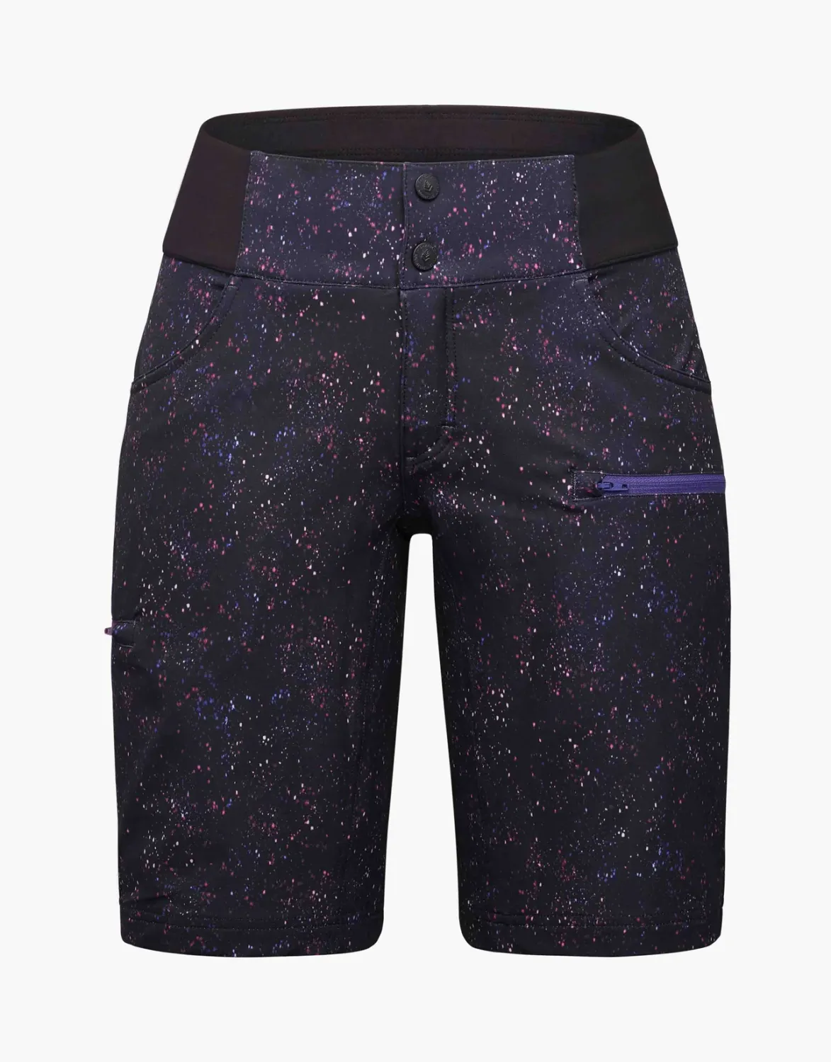 SHREDLY All Time 11&quot; Zipper Snap Mid-Rise Short GALAXY SPLATTER