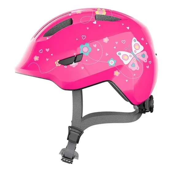 ABUS Smiley 3.0 Kids Helmet, Color: PINK BUTTERFLY, Size: MEDIUM