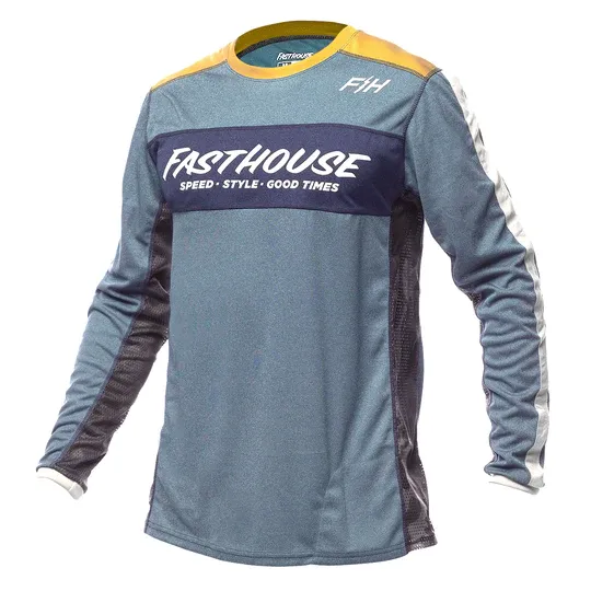 FASTHOUSE Classic Acadia Jersey Heather Indigo, Size: SMALL, Length: LONG SLEEVE
