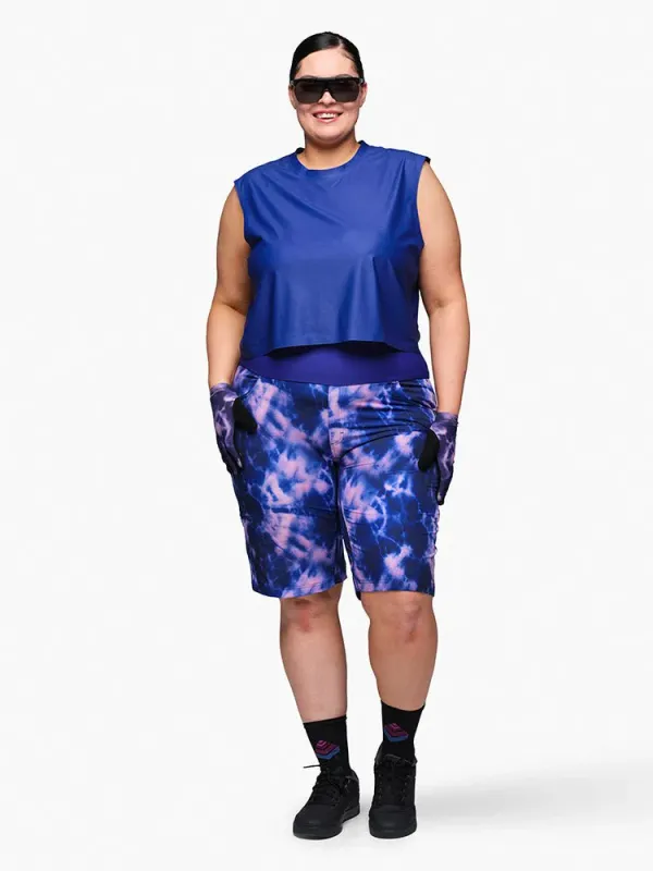 SHREDLY Limitless 11" Stretch Waistband High-Rise Short MIDNIGHT TIE DYE