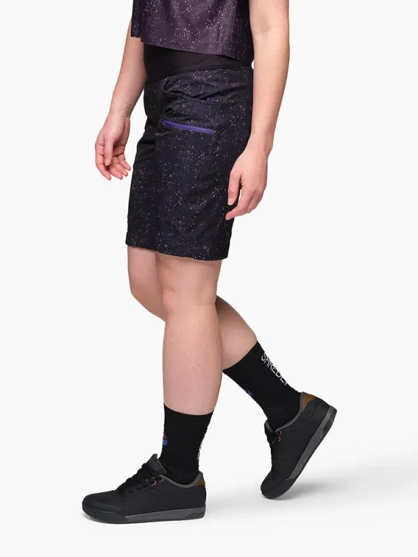 SHREDLY Limitless 11" Stretch Waistband High-Rise Short GALAXY SPLATTER