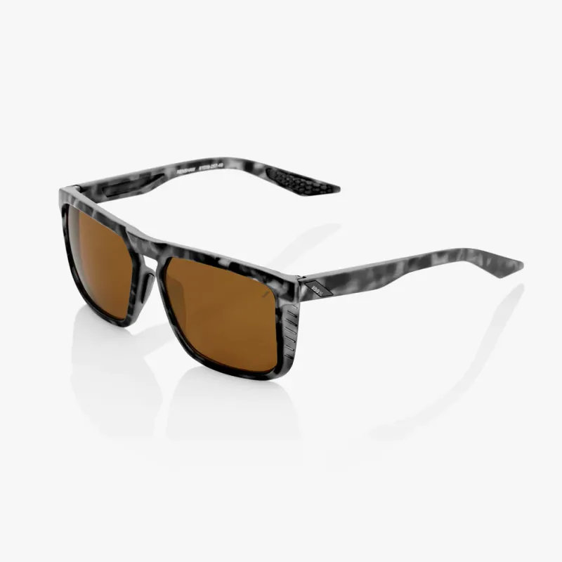 100% RenShaw Sunglasses, Matte Black Havana frame - Bronze Lens