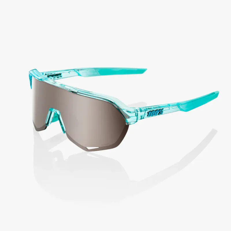 100% S2 Sunglasses, Polished Translucent Mint frame - HiPER Silver Mirror Lens