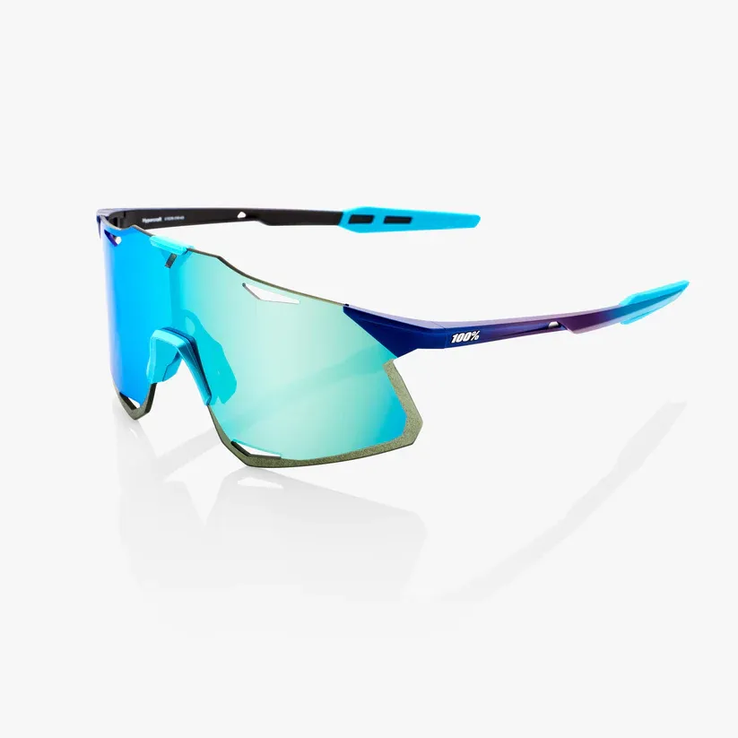 100% Hypercraft Sunglasses - Matte Metallic Into the Fade - Blue Topaz Multilayer Mirror Lens