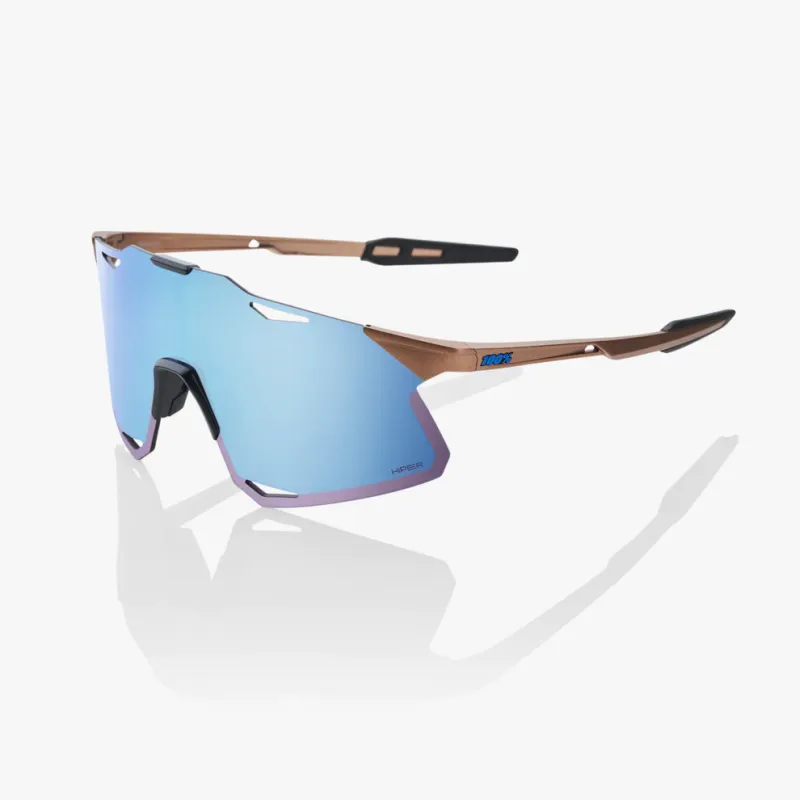 100% Hypercraft Sunglasses - Matte Copper Chromium - HiPER Blue Multilayer Mirror Lens