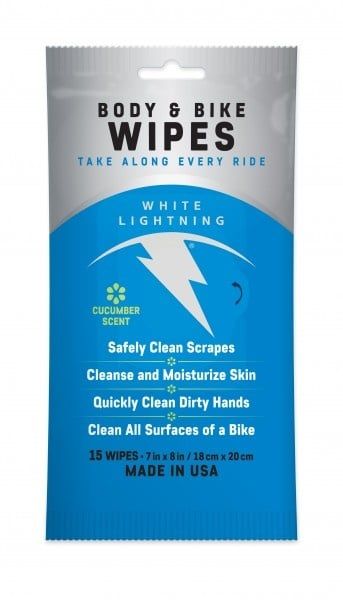 WHITE LIGHTNING BODY &amp; BIKE WIPES (15/pack)