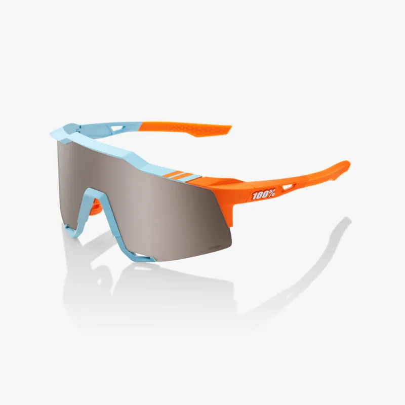 100% Speedcraft Sunglasses - Soft Tact Two Tone - HiPER Silver Mirror Lens
