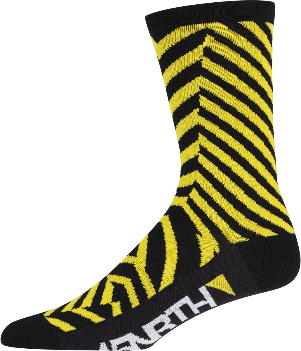 45NRTH Dazzle Crew Lightweight Wool Sock Yellow/Black