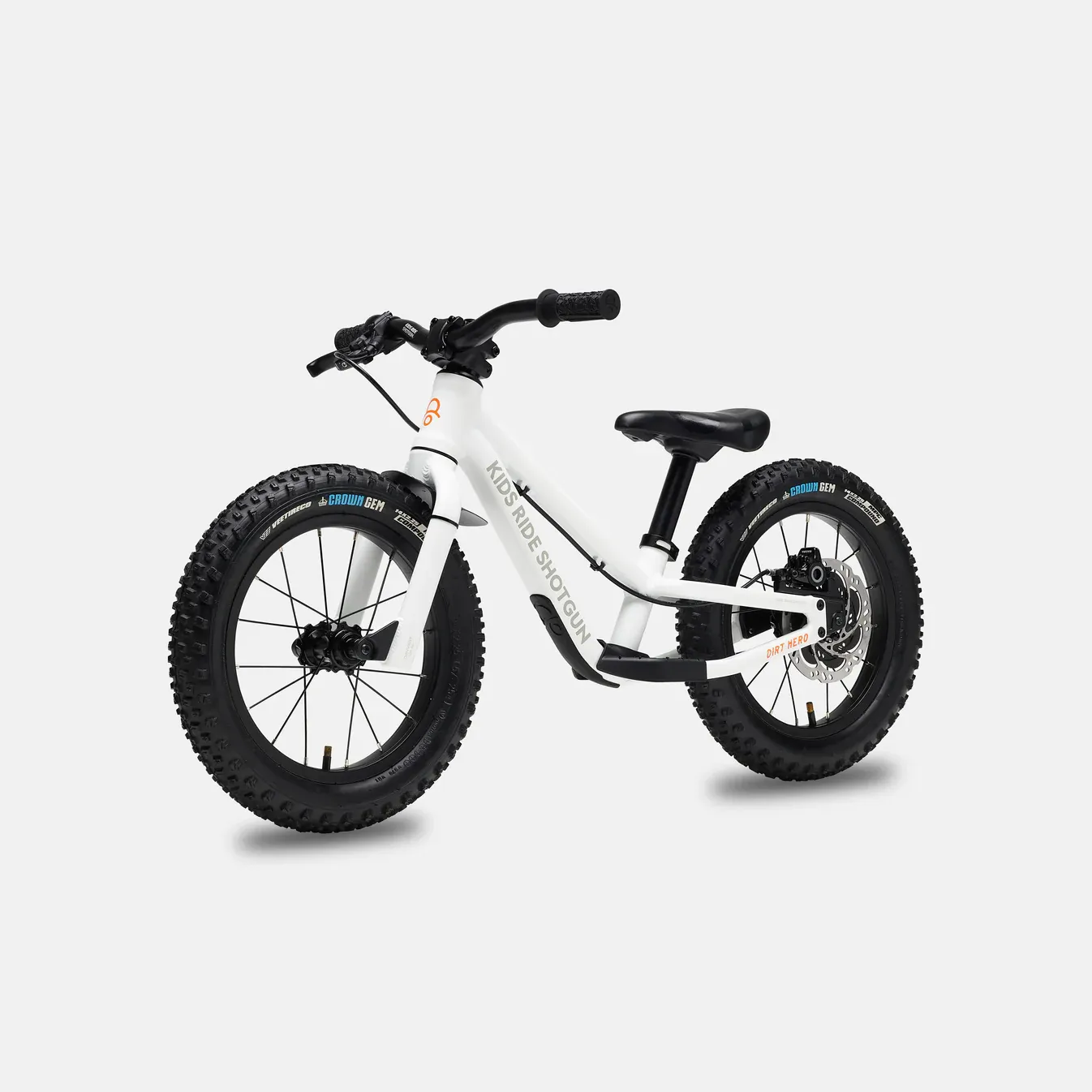 Kids Ride Shotgun Dirt Hero Push Bike 14&#39;&#39; White w/ Brake