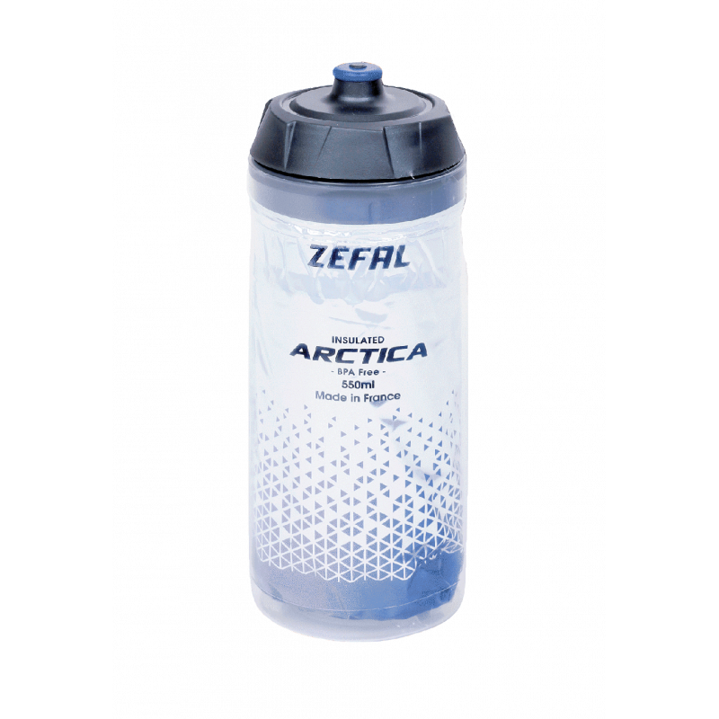 ZÉFAL Arctica Insulated Bottle, Color: SILVER/BLUE, Size: 550mL/19OZ