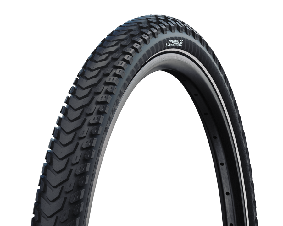 SCHWALBE Marathon Mondial Tire, 29 x 2.25 (57-622) Black w/Reflective Strip Double Defense Addix Wire