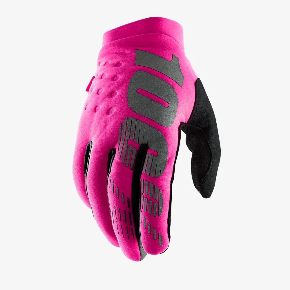 100% Brisker Cold Weather Women's Gloves, Color: NEON PINK/BLACK, Size: SMALL
