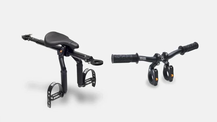 KIDS RIDE SHOTGUN Pro MTB Seat Combo Box Baby Seat &amp; Handlebar Black