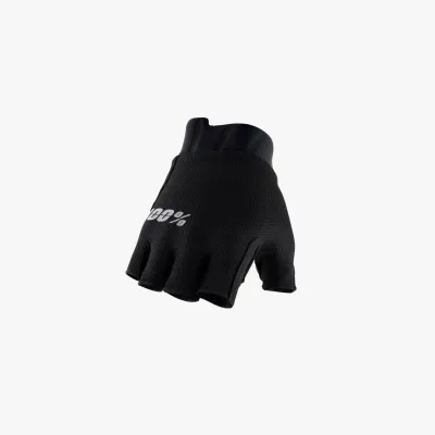 100% Exceeda Gel Short Finger Road Gloves Black