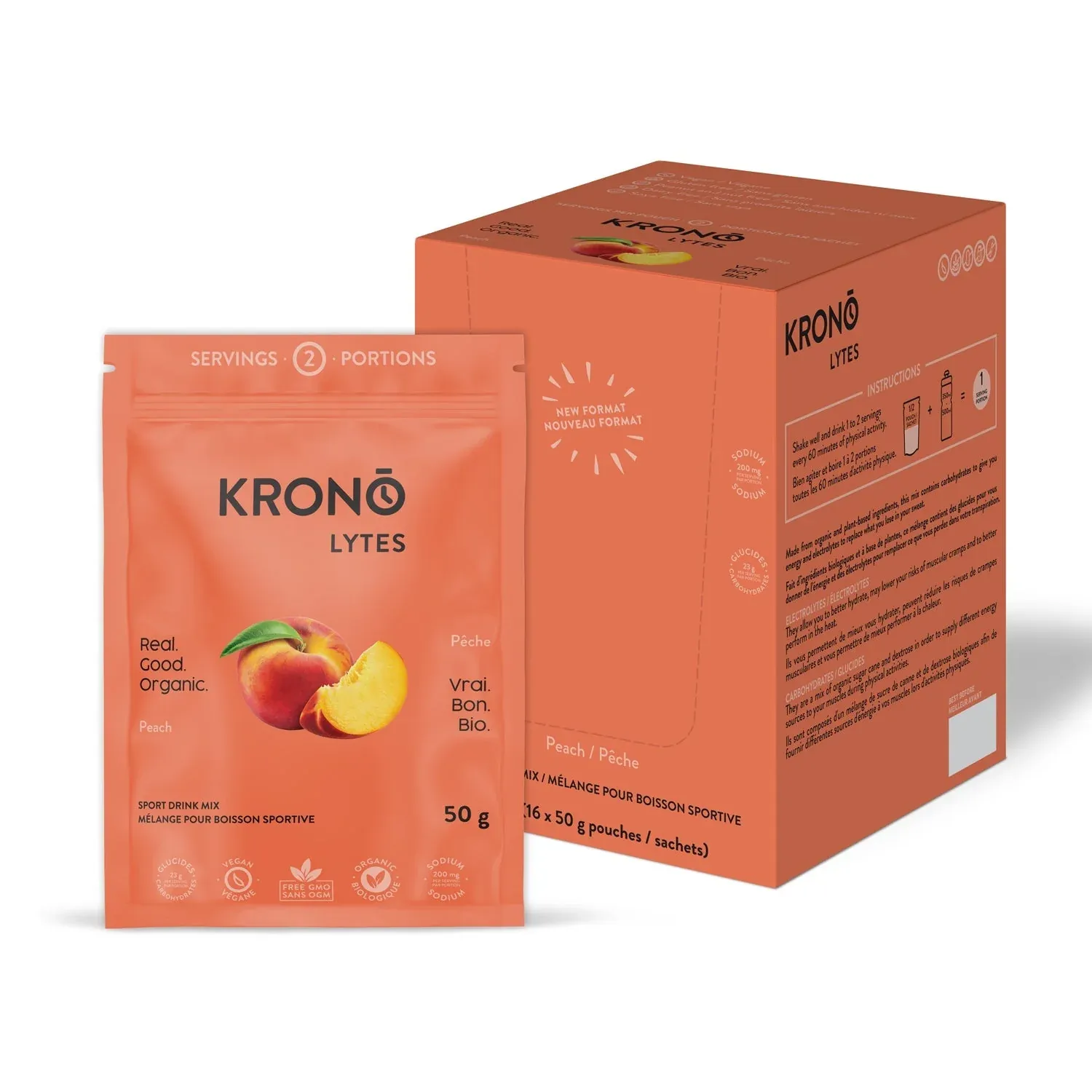 KRONO Electrolytes Pouch 50g, Flavor: Peach