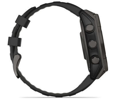 Garmin Fenix 8 Solar Sapphire Silicone - 47mm Grey With Black/Pebble Gray Band