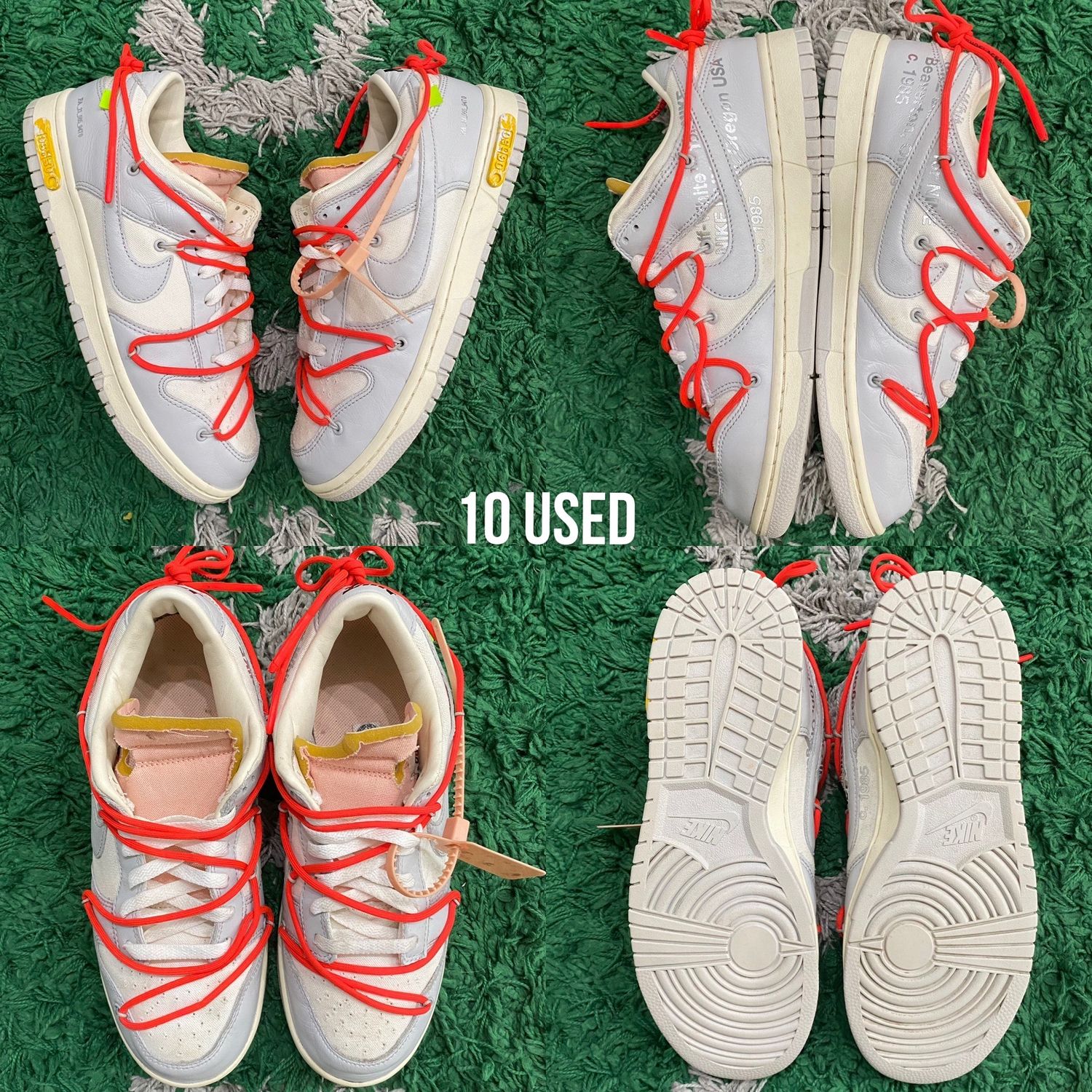 Nike Dunk Low Off-White &quot;Lot 6”, Size: 10 USED