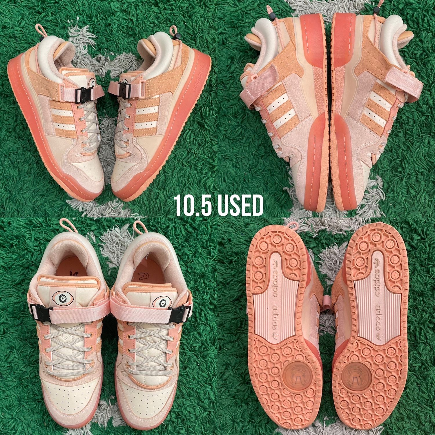 Adidas Forum Buckle Low x Bad Bunny &quot;Pink Easter Egg”, Size: 10.5 USED