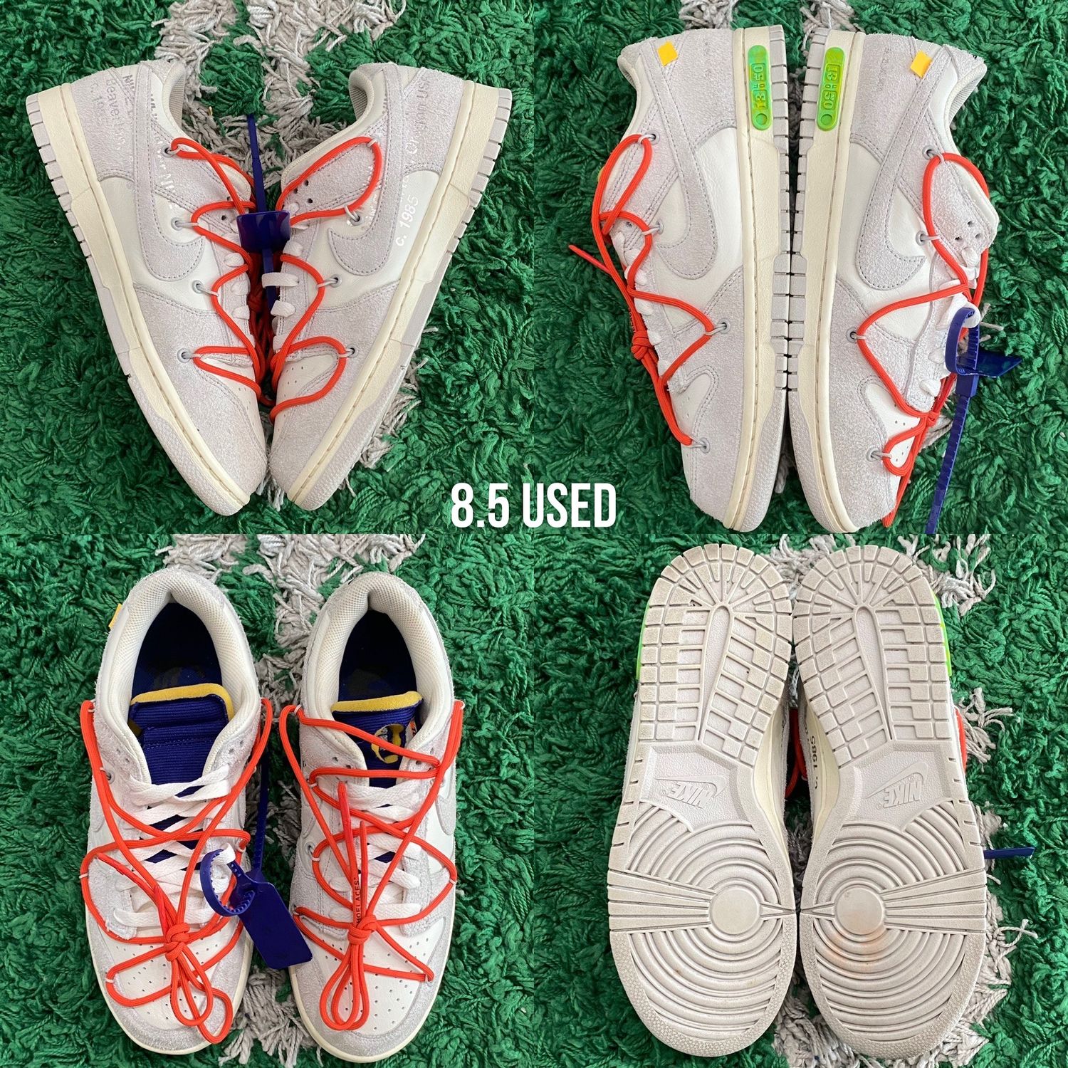 Nike Dunk Low Off-White &quot;Lot 13&quot;, Size: 8.5 USED