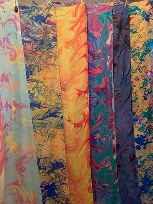 Hand Marbled Silks
