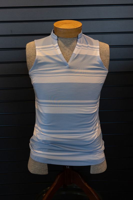 Cloudspun Valley Stripe Sleeveless Polo