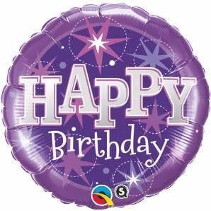 Birthday Sparkle Purple 18&quot; Mylar Balloon