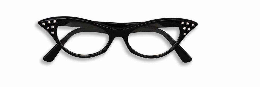 Black 50&#39;s Rhinestone Glasses