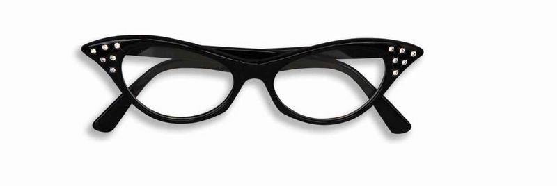 Black 50&#39;s Rhinestone Glasses