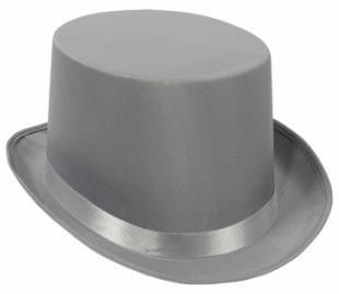 Gray Satin Sleek Top Hat
