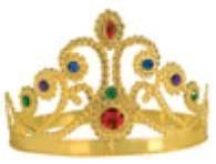 Gold Adjustable Jewel Plastic Queen&#39;s Crown